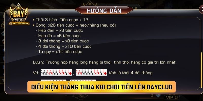 Điều Kiện Thắng Thua Khi Chơi Tiến Lên Bayclub