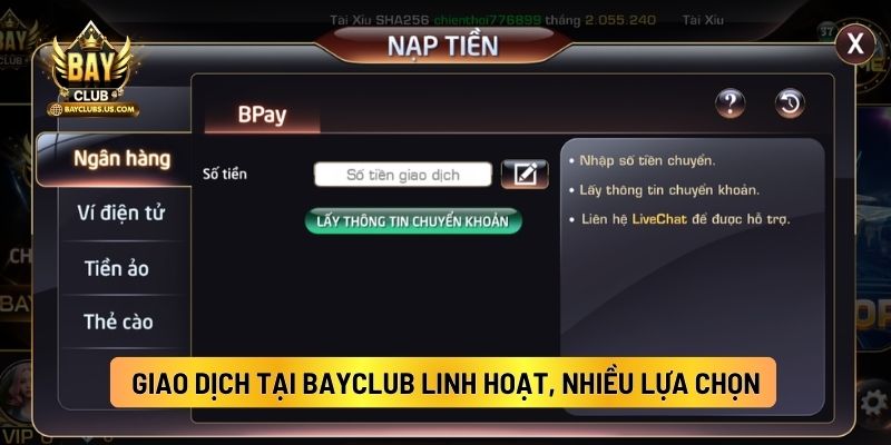Giao Dịch Tại Bayclub Linh Hoạt, Nhiều Lựa Chọn